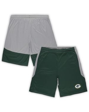 Fanatics Bay Packers Big And Tall Team Logo Shorts - Green