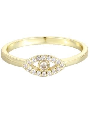 Adornia Cubic Zirconia -tone Evil Eye Ring - Metallic