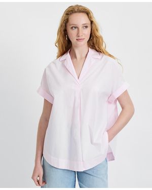 French Connection Poplin Collared Top - White