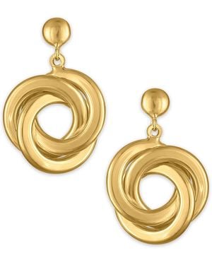 Macy's Polished Love Knot Drop Earrings - Metallic