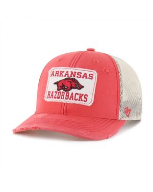 '47 And Arkansas Razorbacks Egremont Well-worn Adjustable Trucker Hat - Red