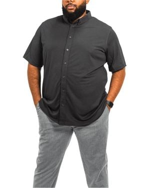 Regent Row Big & Tall Commuter Shirt Short Sleeve Button Down - Black