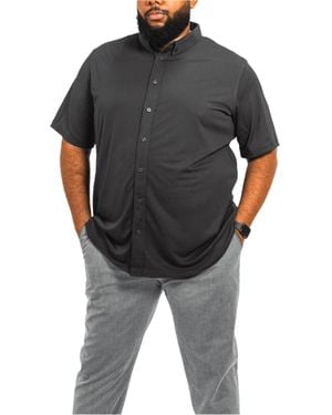 Regent Row Big & Tall Commuter Shirt Short Sleeve Button Down - Black