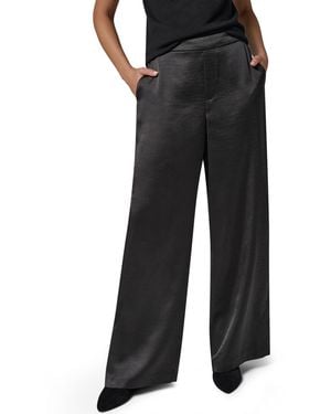 Donna Karan Wide-leg Pull-on Satin Pants - Black