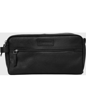 Alpine Swiss Alpineswiss Sedona Toiletry Bag Genuine Leather Shaving Kit Dopp Kit Travel Case - Black