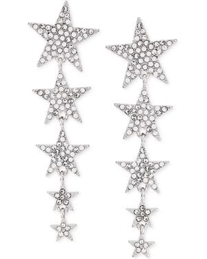 Guess Tone Pave Star Statement Earrings - White