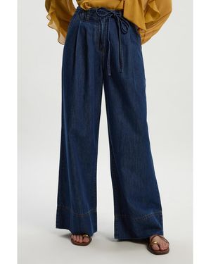 Karen Millen Denim Wide legged Pants - Blue