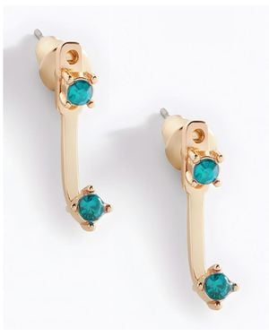 Mint & Lily Birthstone Drop Ear Jacket Earrings - White