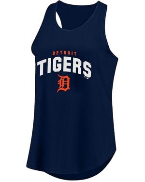Fanatics Detroit Tigers Plus Size Wordmark Racerback Scoop Neck Tank Top - Blue