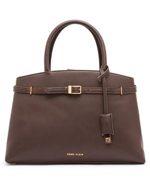 Anne Klein Medium Top Handle Satchel Handbag - Brown