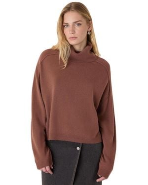 Whistles Wool Cowl Neck Knit Sweater - Brown