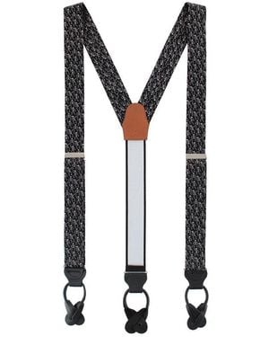 Trafalgar Davy Bones The Dancing Skeleton Silk Button End Suspenders - Black