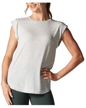 Tavi Cap Sleeve Muscle Tee - White