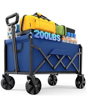 Gnuadz Collapsible Wagon Wheels Foldable Dog Cart Utility Shopping Camping - Blue