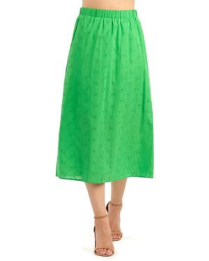 Bcx Eyelet Pleated Pull-on Skirt - Green