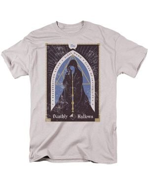 Harry Potter The Deathly Hallows Retro Poster T Shirt - Gray