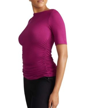 UNIVERSAL STANDARD Louise Short Sleeve Liquid Jersey Top - Purple