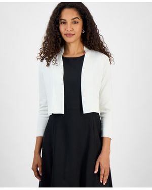 Kasper Long Sleeve Shrug Sweater - White