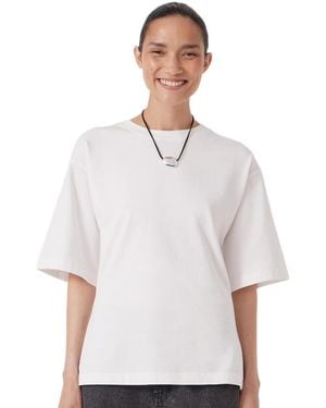 Hush Zip Detail Short Sleeve T-shirt - White