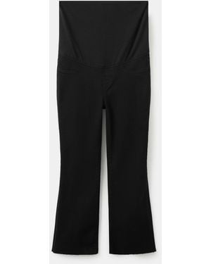 Mango Maternity Flared Cropped Jeans - Black