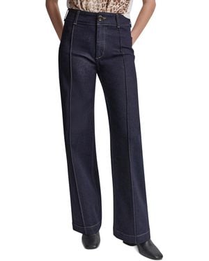DKNY High-rise Pin Tuck Wide Leg Jeans - Blue