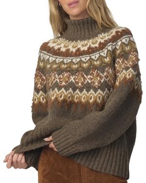 Joe's Jeans Elva Fair Isle Turtleneck Sweater - Brown
