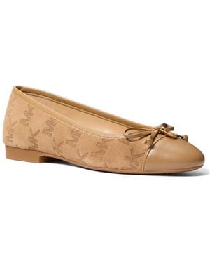 Michael Kors Michael Piper Flex Almond Toe Ballet Flats - Natural