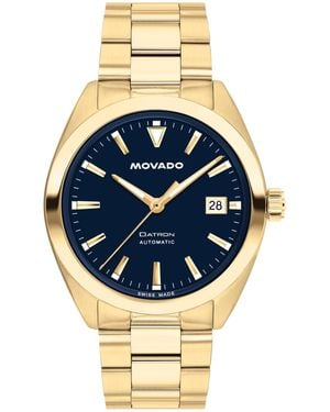 Movado Datron Swiss Automatic Ionic Plated Light Gold Steel Watch - Metallic