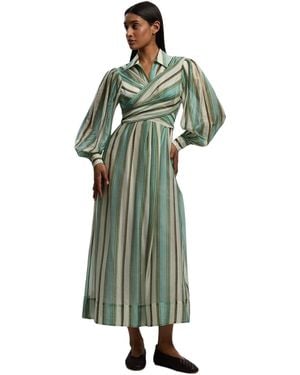 Karen Millen Organdie Wrap Shirt Dress - Green