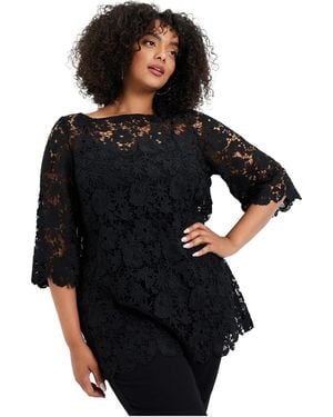 June + Vie June + Vie June + Vie Allover Lace Top - Black