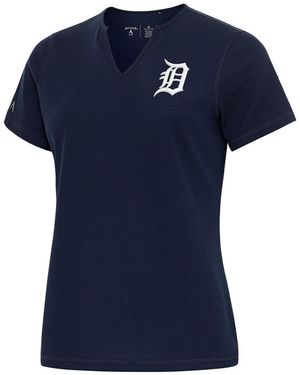 Antigua Detroit Tigers Notch Neck T-shirt - Blue