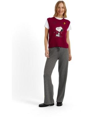 Chinti & Parker Chinti And Parker Wool-cashmere Snoopy Tank - Red