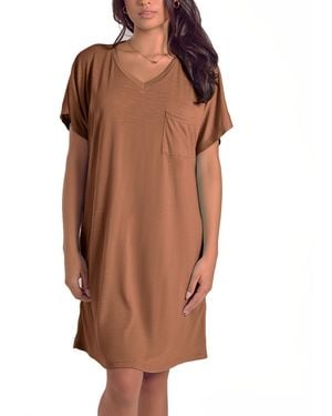 iCollection Woman's Soft Breathable Night Shirt - Brown