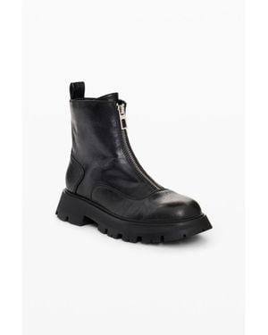 Desigual Heel Boots Leather Effect - Black
