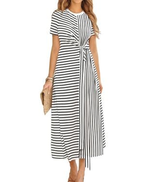 CUPSHE Timeless Tune Striped Maxi Beach Dress - White