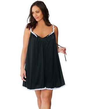 Amoureuse Plus Size Babydoll Ruffle Gown - Black