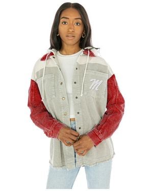 Gameday Couture Ole Miss Rebels Vintage Wash Corduroy Full-snap Hooded Jacket - Red