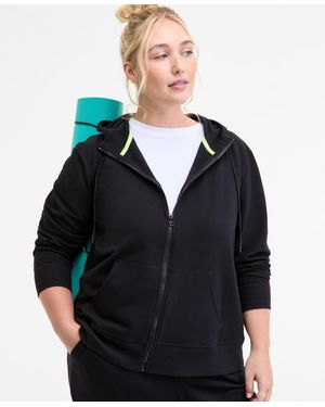 ID Ideology Plus Size Relaxed Full-zip Fleece Hoodie - Red