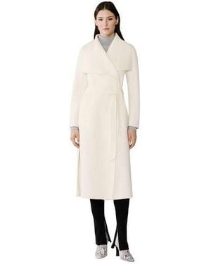 SOIA & KYO Britta-z Long Double-face Wool-blend Wrap Coat - Black