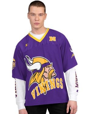 Starter Purple/white Minnesota Vikings Short Sleeve Long Sleeve T-shirt - Blue