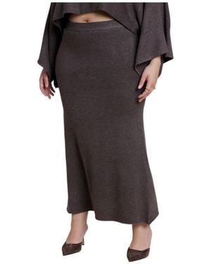 Eloquii Sweater Maxi Skirt - Gray