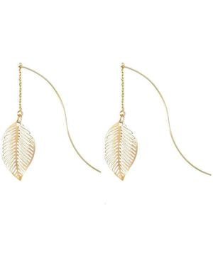 Bearfruit Jewelry Statement Leaf Drop Earrings - Natural