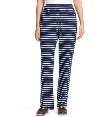Lands' End Mariner High Rise Wide Leg Pull On Pants - Blue