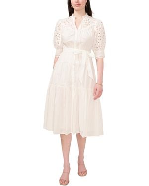 Cece Cotton Belted Eyelet-embroidered Shirtdress - Pink