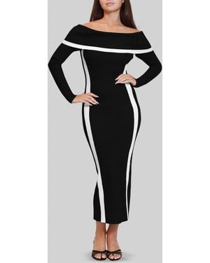 Dylan Ryan Off The Shoulder Sweater Dress - Black