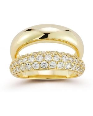 Rachel Zoe 14k Plated Sterling Silver Double Dome Ring - Metallic