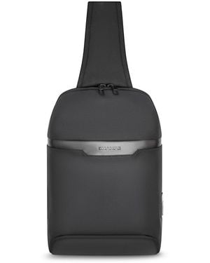 CHAMPS Onyx Collection Leather Sling Bag - Black