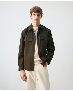 Mango Pockets Overshirt - Brown