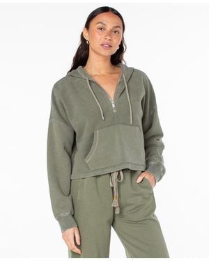 Roxy Drakes Cove Half-zip Hoodie - Green