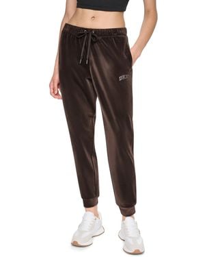 DKNY Mid-rise Varsity Rhinestone Logo jogger - Black